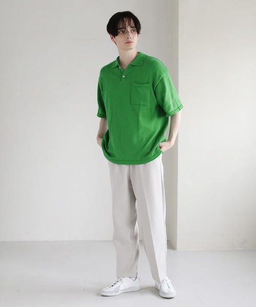 ASTRONOMY（アストロノミー）の「ウォッシャブルニットポロシャツ（ポロシャツ・メンズ・ブラック/グレー/ブルー/グリーン/モカ・XL/M/L）」の16枚目の写真