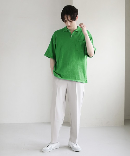 ASTRONOMY（アストロノミー）の「ウォッシャブルニットポロシャツ（ポロシャツ・メンズ・ブラック/グレー/ブルー/グリーン/モカ・XL/M/L）」の17枚目の写真