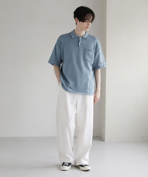 ASTRONOMY（アストロノミー）の「ウォッシャブルニットポロシャツ（ポロシャツ・メンズ・ブラック/グレー/ブルー/グリーン/モカ・XL/M/L）」の19枚目の写真