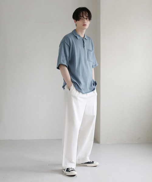 ASTRONOMY（アストロノミー）の「ウォッシャブルニットポロシャツ（ポロシャツ・メンズ・ブラック/グレー/ブルー/グリーン/モカ・XL/M/L）」の20枚目の写真