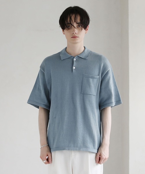 ASTRONOMY（アストロノミー）の「ウォッシャブルニットポロシャツ（ポロシャツ・メンズ・ブラック/グレー/ブルー/グリーン/モカ・XL/M/L）」の21枚目の写真