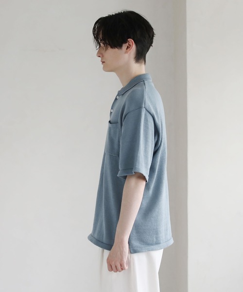 ASTRONOMY（アストロノミー）の「ウォッシャブルニットポロシャツ（ポロシャツ・メンズ・ブラック/グレー/ブルー/グリーン/モカ・XL/M/L）」の22枚目の写真