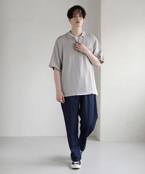 ASTRONOMY（アストロノミー）の「ウォッシャブルニットポロシャツ（ポロシャツ・メンズ・ブラック/グレー/ブルー/グリーン/モカ・XL/M/L）」の11枚目の写真