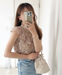 toucher du brise | 【清水夏姫コラボ】フリル切替総レースブラウス(シャツ/ブラウス)