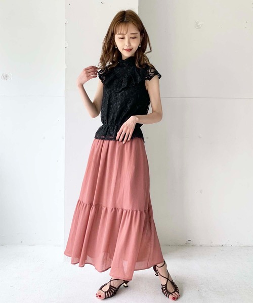 toucher du brise（トゥシェドブリーズ）の「【清水夏姫コラボ】フリル切替総レースブラウス（シャツ/ブラウス・レディース・ブラック/ベージュ/オフホワイト・S/M）」の18枚目の写真