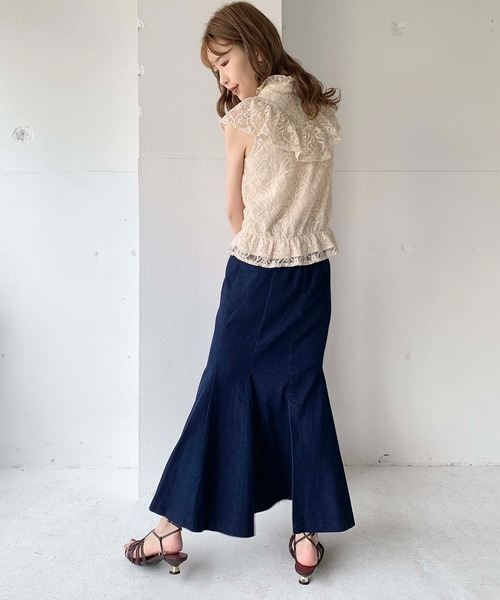 toucher du brise（トゥシェドブリーズ）の「【清水夏姫コラボ】フリル切替総レースブラウス（シャツ/ブラウス・レディース・ブラック/ベージュ/オフホワイト・S/M）」の19枚目の写真