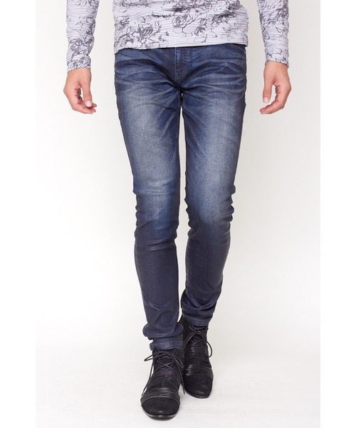 TORNADO MART（トルネードマート）の「TORNADO MART∴ヴィンテージコーティングスキニーデニム（デニムパンツ・メンズ・ブラック/パープル/ネイビー/ブルー系2・S/M/L/LL）」の4枚目の写真