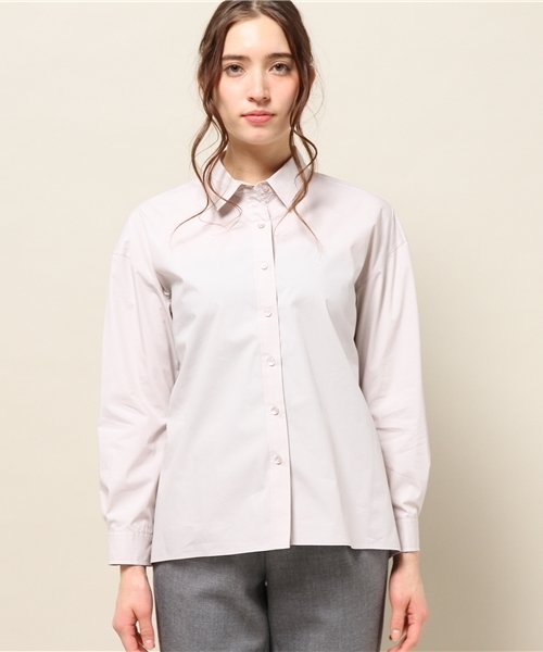 Noble（ノーブル）の「80/-タイプライターストレッチシャツ。（シャツ/ブラウス・レディース・ホワイト/ベージュ/カーキ・FREE）」の6枚目の写真