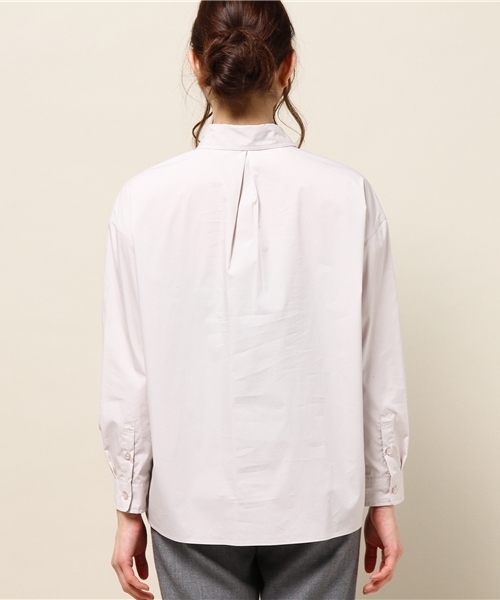 Noble（ノーブル）の「80/-タイプライターストレッチシャツ。（シャツ/ブラウス・レディース・ホワイト/ベージュ/カーキ・FREE）」の8枚目の写真