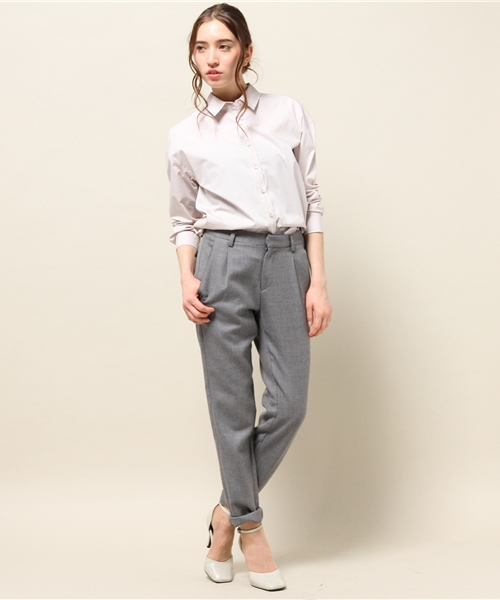 Noble（ノーブル）の「80/-タイプライターストレッチシャツ。（シャツ/ブラウス・レディース・ホワイト/ベージュ/カーキ・FREE）」の9枚目の写真