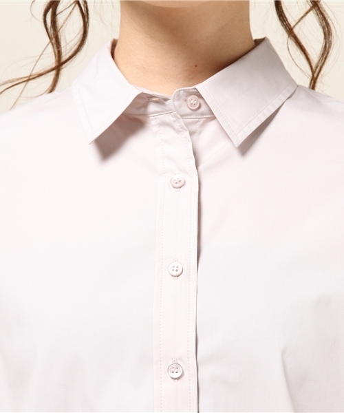 Noble（ノーブル）の「80/-タイプライターストレッチシャツ。（シャツ/ブラウス・レディース・ホワイト/ベージュ/カーキ・FREE）」の10枚目の写真