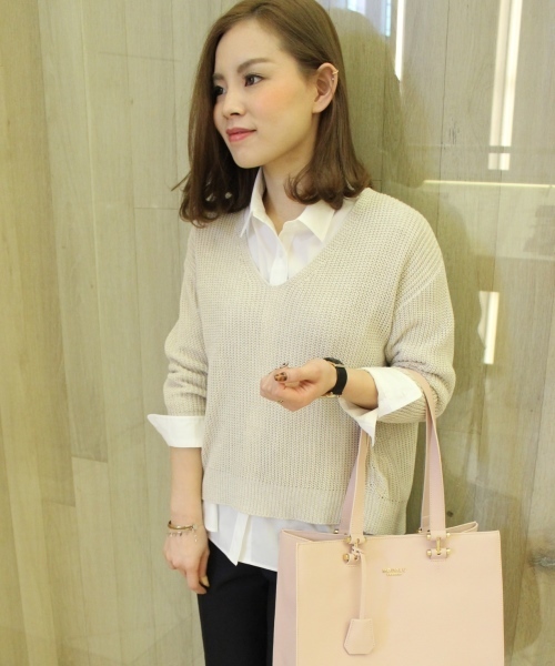 Noble（ノーブル）の「80/-タイプライターストレッチシャツ。（シャツ/ブラウス・レディース・ホワイト/ベージュ/カーキ・FREE）」の4枚目の写真