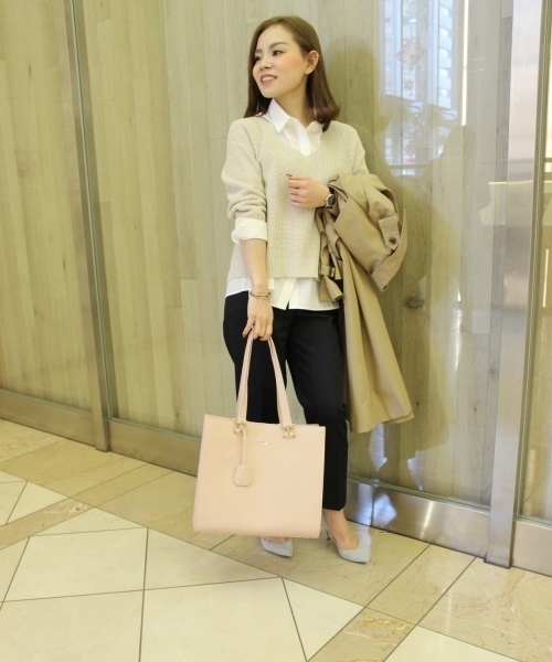 Noble（ノーブル）の「80/-タイプライターストレッチシャツ。（シャツ/ブラウス・レディース・ホワイト/ベージュ/カーキ・FREE）」の5枚目の写真