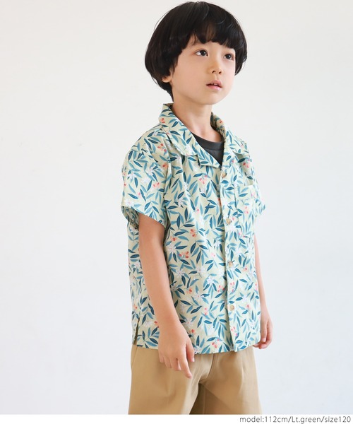 coca(coca)(コカ)の「キッズ 花とつぼみ柄シャツ(シャツ/ブラウス・キッズ・ライトグリーン・100/110/120/130)」の5枚目の写真