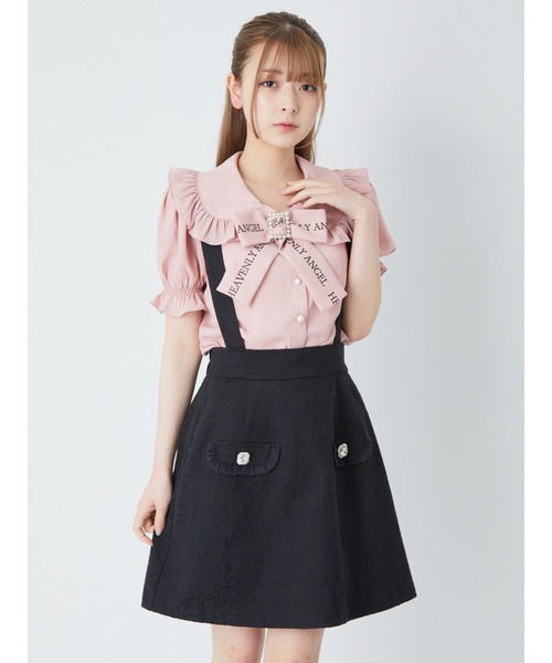 Ank Rouge(アンクルージュ)の「サス付きジャガードSK(スカート・レディース・ブラック/オフホワイト/ブルー・M)」の5枚目の写真