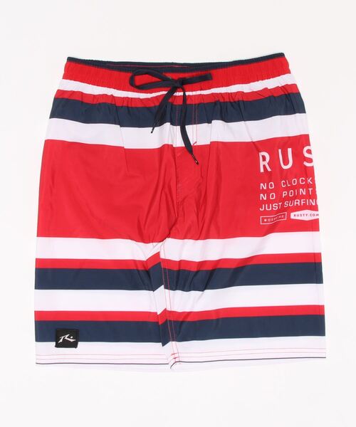 Rusty ラスティ サーフトランクス 水着 メンズ 総柄 マルチボーダー ボーダー インナーメッシュ付き バミューダパンツ サーフパンツ 海水パンツ ショートパンツ 水着 Rusty ラスティ のファッション通販 Zozotown