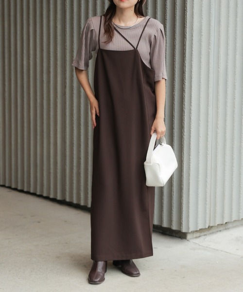 CIAOPANIC TYPY（チャオパニックティピー）の「□とろみアシンメトリーキャミワンピース（ワンピース・レディース・ブラック/ブラウン/カーキ・ONE SIZE）」の13枚目の写真