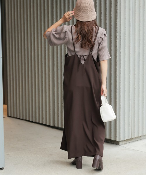 CIAOPANIC TYPY（チャオパニックティピー）の「□とろみアシンメトリーキャミワンピース（ワンピース・レディース・ブラック/ブラウン/カーキ・ONE SIZE）」の5枚目の写真