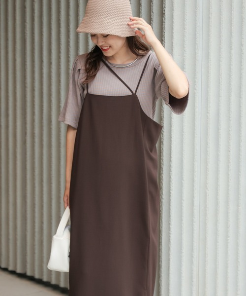 CIAOPANIC TYPY（チャオパニックティピー）の「□とろみアシンメトリーキャミワンピース（ワンピース・レディース・ブラック/ブラウン/カーキ・ONE SIZE）」の17枚目の写真
