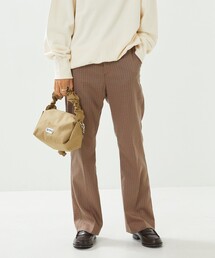 センタープレスフレアチェックパンツ