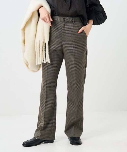 FREAK'S STORE（フリークスストア）の「センタープレスフレアチェックパンツ（スラックス・レディース・ピンク/グリーン・SMALL/MEDIUM）」の2枚目の写真