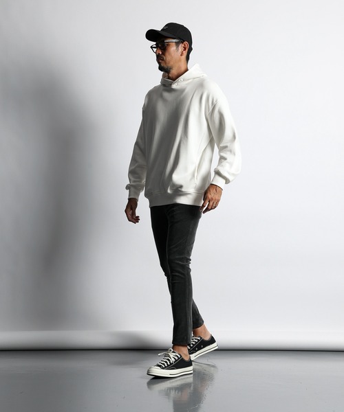 The DUFFER of ST.GEORGE（ザダファーオブセントジョージ）の「【WEB限定アイテム】13oz HEAVY WEIGHT SET UP SW PARKA：13オンス ヘビーウェイト セットアップ スウェットパーカー トレーナー（パーカー・メンズ・ホワイト/グリーン/イエロー/パープル/ブラック/グレー・XX-LARGE/X-LARGE/SMALL/LARGE/MEDIUM）」の8枚目の写真