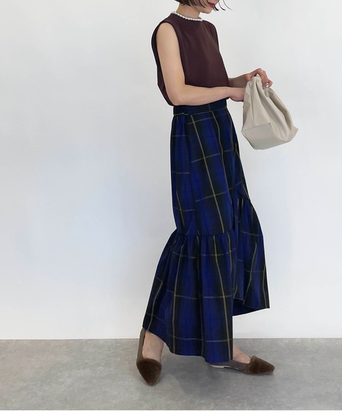 PICCIN(ピッチン)の「アシンメトリーチェックスカート(スカート・レディース・ブラック/ブルー・M/L)」の19枚目の写真