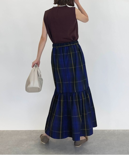 PICCIN(ピッチン)の「アシンメトリーチェックスカート(スカート・レディース・ブラック/ブルー・M/L)」の5枚目の写真