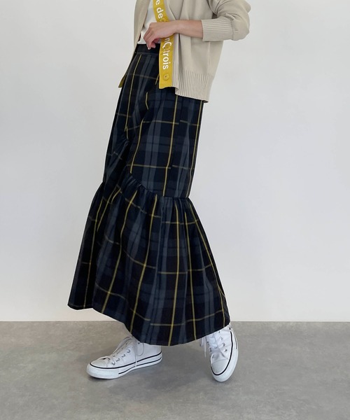 PICCIN(ピッチン)の「アシンメトリーチェックスカート(スカート・レディース・ブラック/ブルー・M/L)」の12枚目の写真