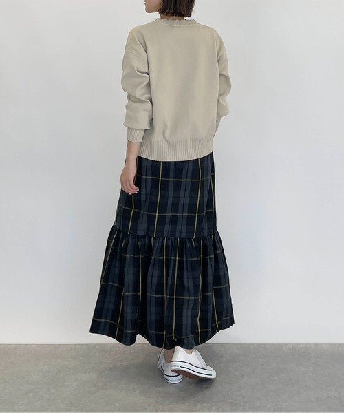 PICCIN(ピッチン)の「アシンメトリーチェックスカート(スカート・レディース・ブラック/ブルー・M/L)」の8枚目の写真