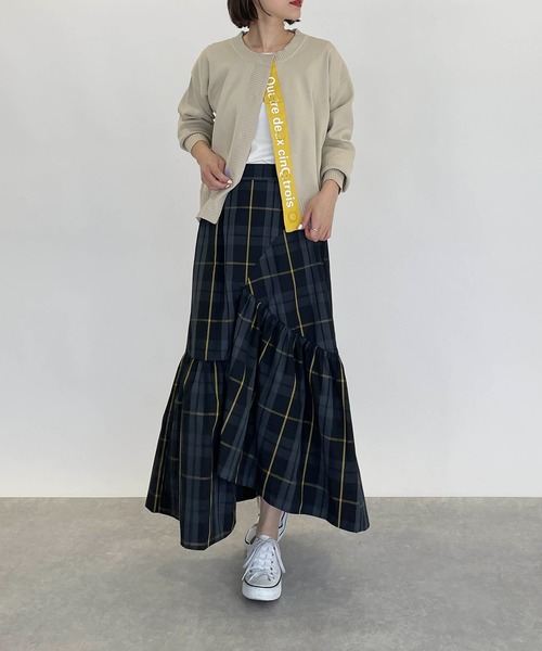 PICCIN(ピッチン)の「アシンメトリーチェックスカート(スカート・レディース・ブラック/ブルー・M/L)」の18枚目の写真