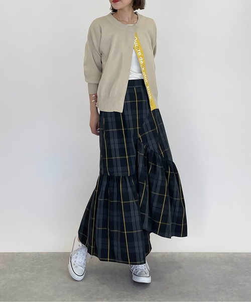 PICCIN(ピッチン)の「アシンメトリーチェックスカート(スカート・レディース・ブラック/ブルー・M/L)」の13枚目の写真