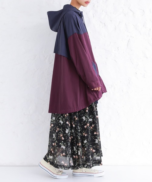 osharewalker（オシャレウォーカー）の「【廃盤】『テントライン配色ナイロンブルゾン』（マウンテンパーカー・レディース・プラム/ライトベージュ/ブラック・FREE）」の8枚目の写真