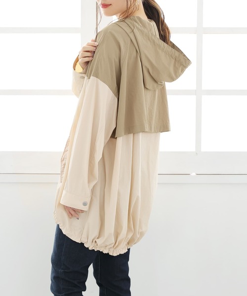 osharewalker（オシャレウォーカー）の「【廃盤】『テントライン配色ナイロンブルゾン』（マウンテンパーカー・レディース・プラム/ライトベージュ/ブラック・FREE）」の14枚目の写真