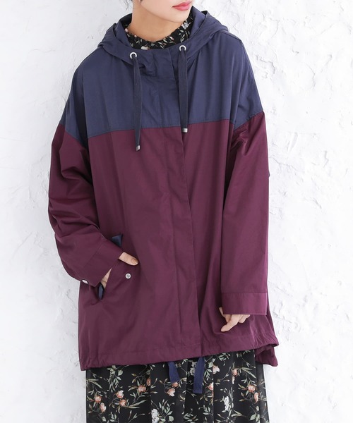 osharewalker（オシャレウォーカー）の「【廃盤】『テントライン配色ナイロンブルゾン』（マウンテンパーカー・レディース・プラム/ライトベージュ/ブラック・FREE）」の6枚目の写真