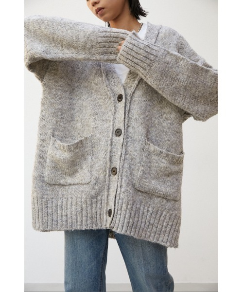 crie conforto(クリーコンフォルト)の「MIXシャギーニットカーディガン(カーディガン/ボレロ・レディース・マスタード/ブラウン/グリーン/グレー/サンドベージュ/ライトブルー・FREE)」の4枚目の写真