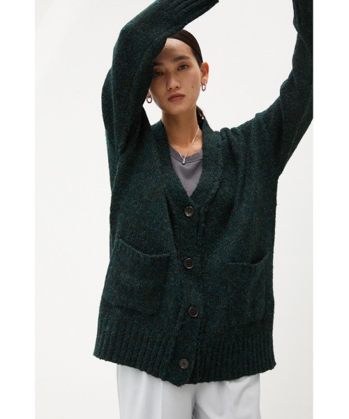 crie conforto(クリーコンフォルト)の「MIXシャギーニットカーディガン(カーディガン/ボレロ・レディース・マスタード/ブラウン/グリーン/グレー/サンドベージュ/ライトブルー・FREE)」の22枚目の写真