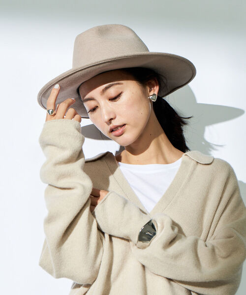 NOLLEY’S（ノーリーズ）の「ウールカシミヤポロ衿ロングニット（ニット/セーター・レディース・ネイビー/ブラウン/ベージュ・FREE）」の6枚目の写真