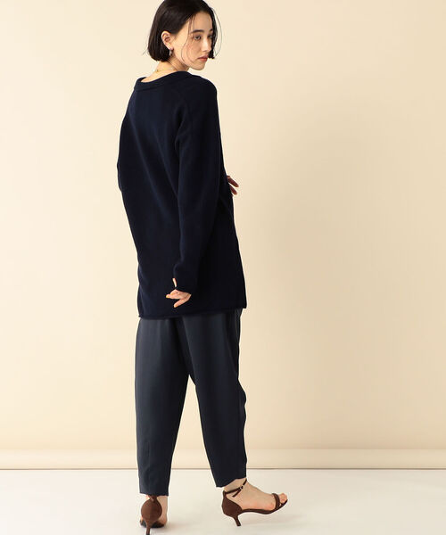 NOLLEY’S（ノーリーズ）の「ウールカシミヤポロ衿ロングニット（ニット/セーター・レディース・ネイビー/ブラウン/ベージュ・FREE）」の13枚目の写真