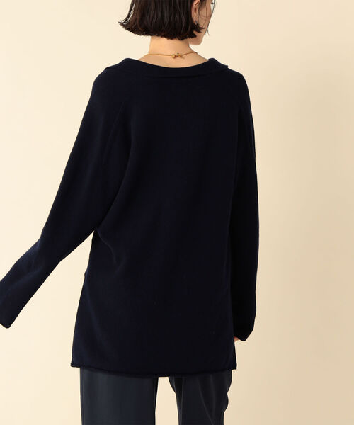 NOLLEY’S（ノーリーズ）の「ウールカシミヤポロ衿ロングニット（ニット/セーター・レディース・ネイビー/ブラウン/ベージュ・FREE）」の14枚目の写真