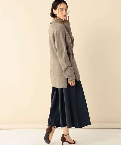 NOLLEY’S（ノーリーズ）の「ウールカシミヤポロ衿ロングニット（ニット/セーター・レディース・ネイビー/ブラウン/ベージュ・FREE）」の16枚目の写真