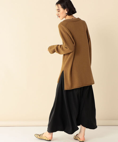 NOLLEY’S（ノーリーズ）の「ウールカシミヤポロ衿ロングニット（ニット/セーター・レディース・ネイビー/ブラウン/ベージュ・FREE）」の19枚目の写真