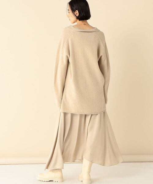 NOLLEY’S（ノーリーズ）の「ウールカシミヤポロ衿ロングニット（ニット/セーター・レディース・ネイビー/ブラウン/ベージュ・FREE）」の22枚目の写真