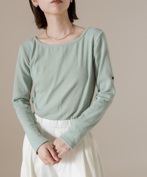 mline（エムライン）の「[mline] チビ長袖ロングTシャツ（Tシャツ/カットソー・レディース・チャコールグレー/ブラック/ベージュ/グリーン/ピンク/オフホワイト/レッド/ブルー・FREE）」の12枚目の写真