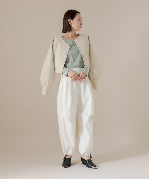 mline（エムライン）の「[mline] チビ長袖ロングTシャツ（Tシャツ/カットソー・レディース・チャコールグレー/ブラック/ベージュ/グリーン/ピンク/オフホワイト/レッド/ブルー・FREE）」の21枚目の写真