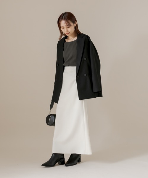 mline（エムライン）の「[mline] チビ長袖ロングTシャツ（Tシャツ/カットソー・レディース・チャコールグレー/ブラック/ベージュ/グリーン/ピンク/オフホワイト/レッド/ブルー・FREE）」の11枚目の写真