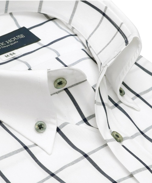 TOKYO SHIRTS(トウキョウシャツ)の「形態安定ノーアイロン ボタンダウン 長袖ビジネスワイシャツ(ビジネスシャツ・メンズ・ネイビー・首回り37cm-裄丈80cm/首回り39cm-裄丈80cm/首回り39cm-裄丈84cm/首回り41cm-裄丈82cm/首回り41cm-裄丈86cm/首回り42cm-裄丈82cm/首回り42cm-裄丈86cm/首回り43cm-裄丈82cm/首回り43cm-裄丈86cm/首回り37cm-裄丈84cm)」の2枚目の写真
