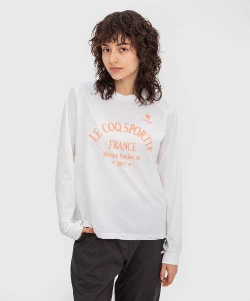 le coq sportif（ルコックスポルティフ）の「ルコック ヘランカハイゲージニットロングスリーブシャツ スポーツウエア レディース 長袖シャツ 吸汗速乾 UVカット エコ トレーニングウエア（Tシャツ/カットソー・レディース・ホワイト/ブラック/ネイビー/ブラウン・M/XL/S/L）」の15枚目の写真