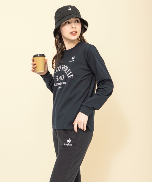 le coq sportif（ルコックスポルティフ）の「ルコック ヘランカハイゲージニットロングスリーブシャツ スポーツウエア レディース 長袖シャツ 吸汗速乾 UVカット エコ トレーニングウエア（Tシャツ/カットソー・レディース・ホワイト/ブラック/ネイビー/ブラウン・M/XL/S/L）」の6枚目の写真