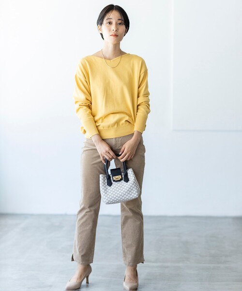 THE SHOP TK （ザ ショップ ティーケー ）の「◆【前後2way/オーガニックコットン】ベーシックニット（ニット/セーター・レディース・ブラック/イエロー/ブルー/ライトベージュ/ホワイト系その他3/ピンク系・11/12/13）」の16枚目の写真